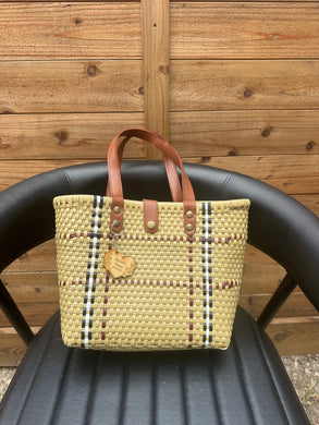 Small Eco Friendly Handbag (leather handle)