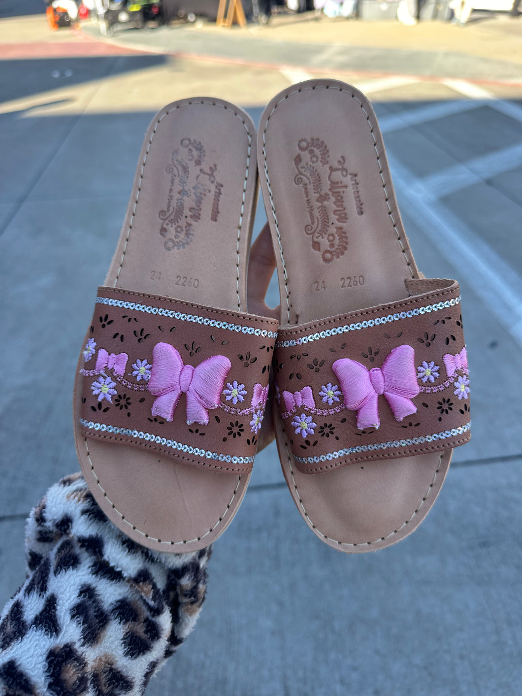 Bow coquette Hello kitty brown sandals