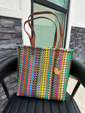 Big Eco Friendly Handbag (leather handle)