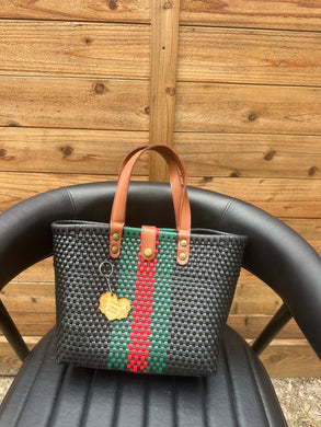 Small Eco Friendly Handbag (leather handle)