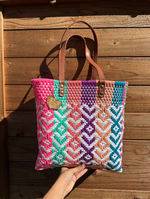 Big Eco Friendly Handbag (leather handle)