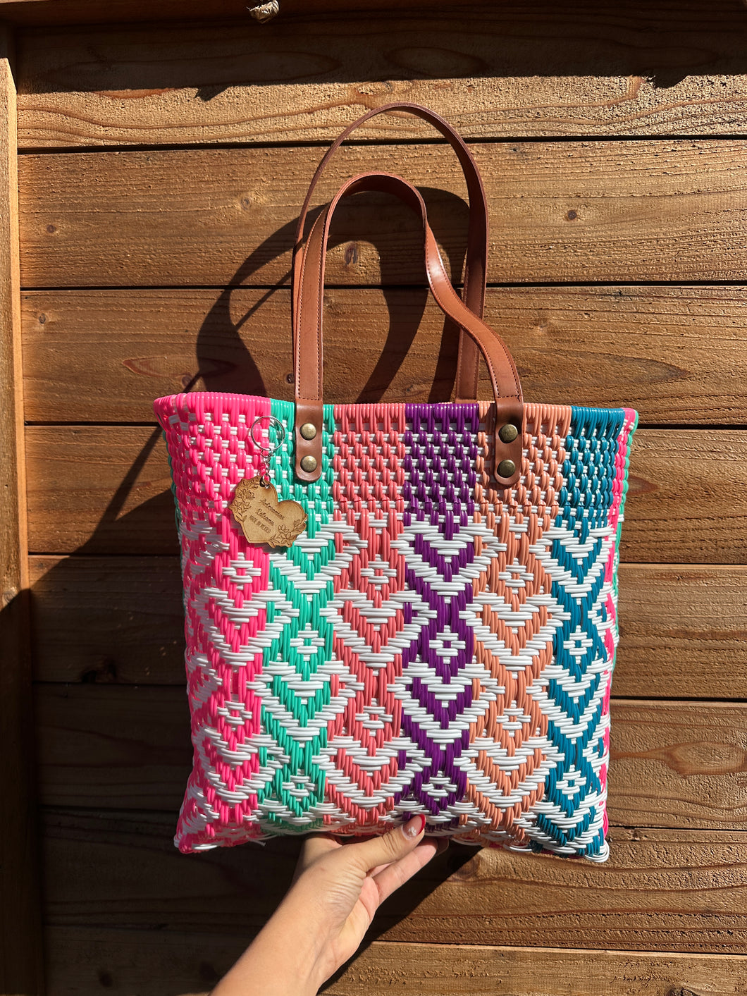 Big Eco Friendly Handbag (leather handle)