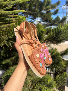 Bow coquette lace up brown hello kitty