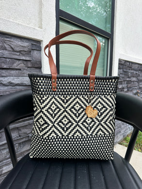 Big Eco Friendly Handbag (leather handle)