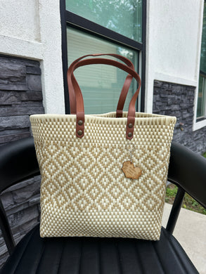 Big Eco Friendly Handbag (leather handle)