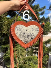 Load image into Gallery viewer, Heart cowhide crossbody