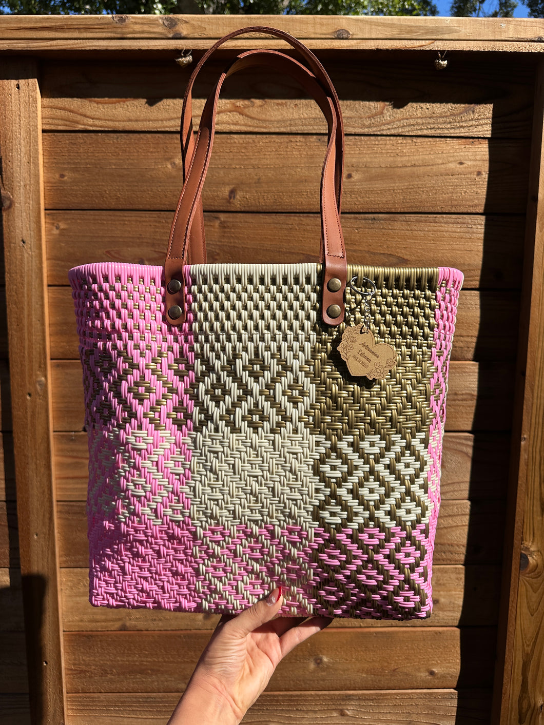 Big Eco Friendly Handbag (leather handle)