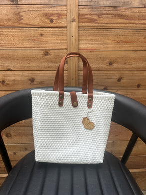 Small Eco Friendly Handbag (leather handle)
