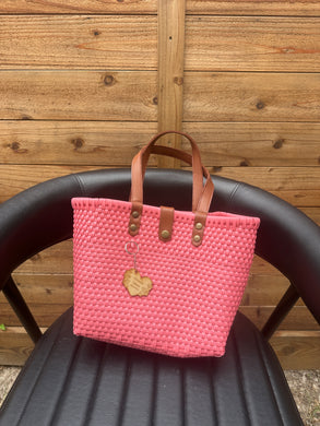 Small Eco Friendly Handbag (leather handle)