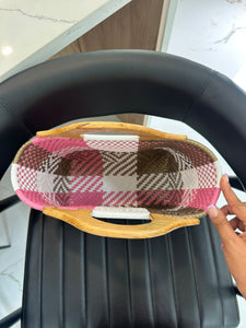 small eco friendly handbag with wood handles(mercado bag)