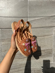 Bow coquette lace up brown hello kitty