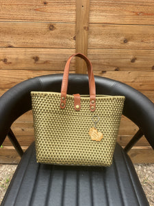Small Eco Friendly Handbag (leather handle)