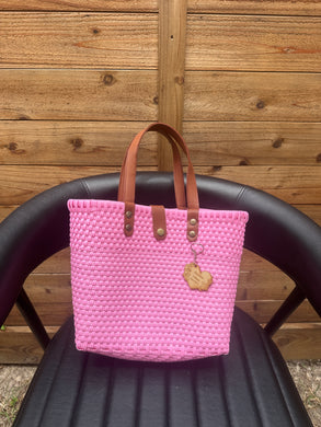 Small Eco Friendly Handbag (leather handle)