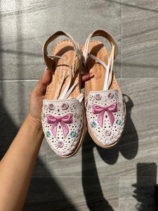 Bow coquette lace up white hello kitty