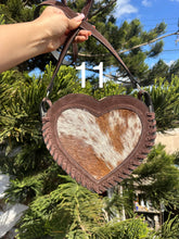 Load image into Gallery viewer, Heart cowhide crossbody