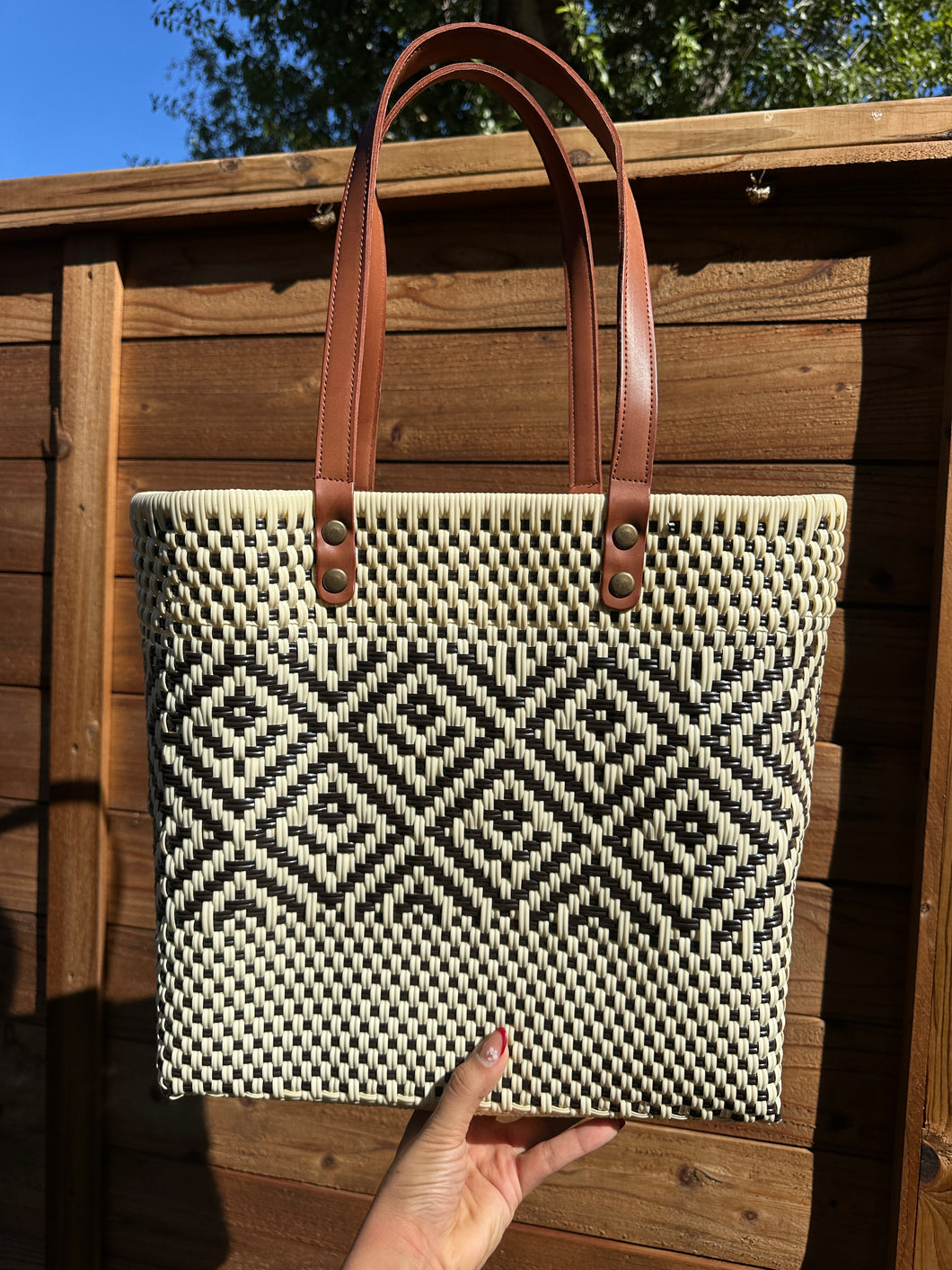 Big Eco Friendly Handbag (leather handle)