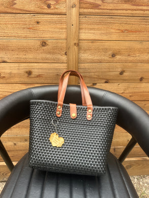 Small Eco Friendly Handbag (leather handle)