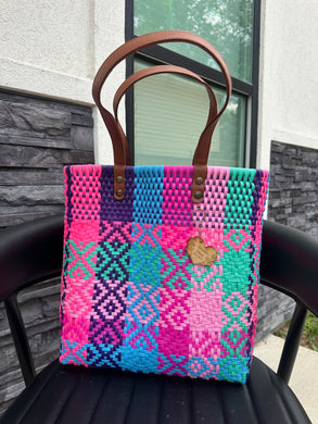 Big Eco Friendly Handbag (leather handle)