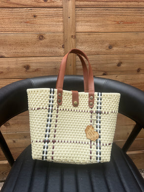 Small Eco Friendly Handbag (leather handle)