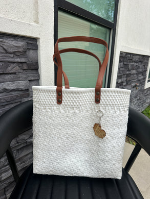 Big Eco Friendly Handbag (leather handle)