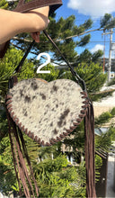 Load image into Gallery viewer, Heart cowhide crossbody