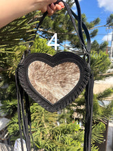 Load image into Gallery viewer, Heart cowhide crossbody