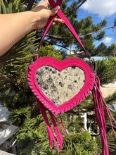 Load image into Gallery viewer, Heart cowhide crossbody
