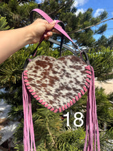 Load image into Gallery viewer, Heart cowhide crossbody