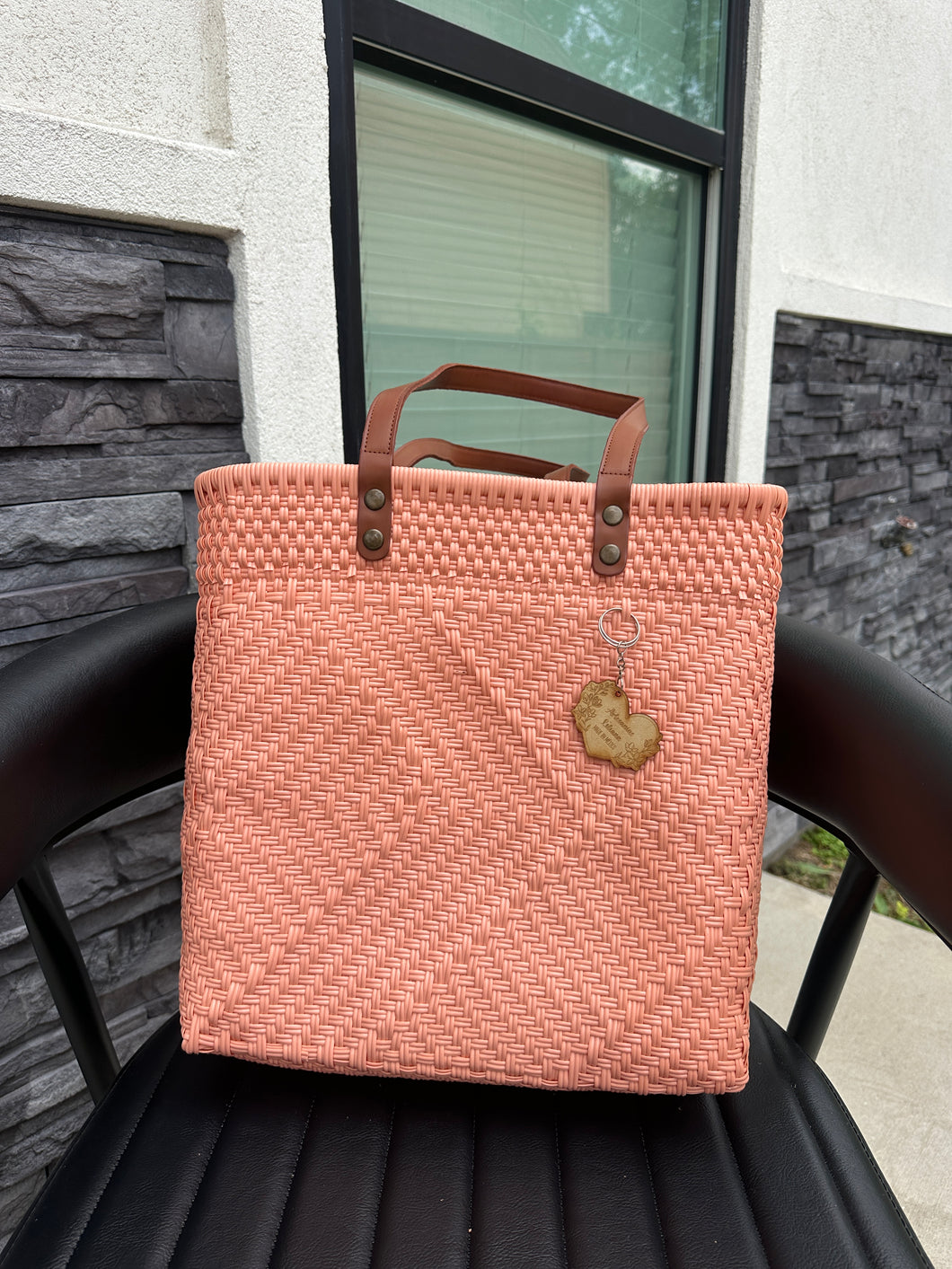 Big Eco Friendly Handbag (leather handle)