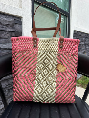 Big Eco Friendly Handbag (leather handle)
