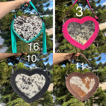 Load image into Gallery viewer, Heart cowhide crossbody
