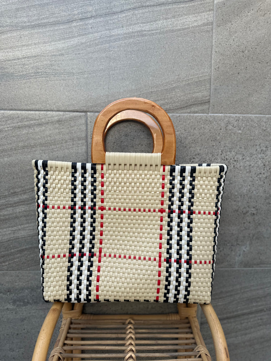 Eco friendly bag wooden handle