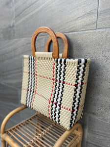 Eco friendly bag wooden handle