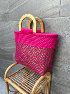 Eco friendly bag wooden handle