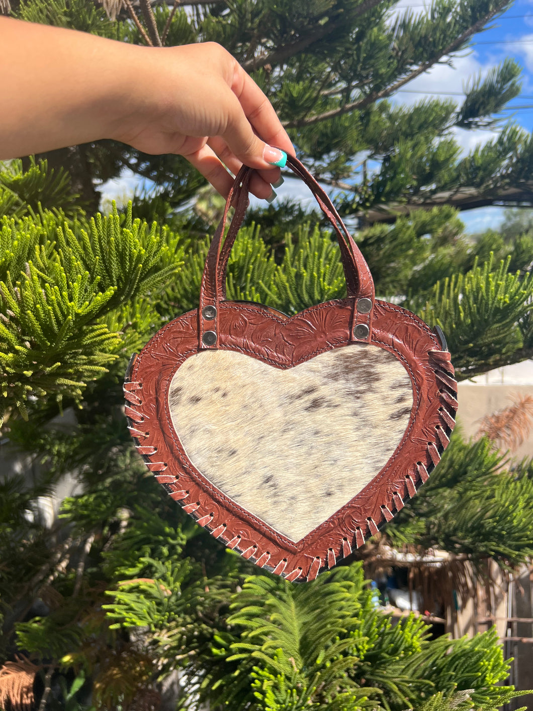 Heart Handbag Cowhide Syrup