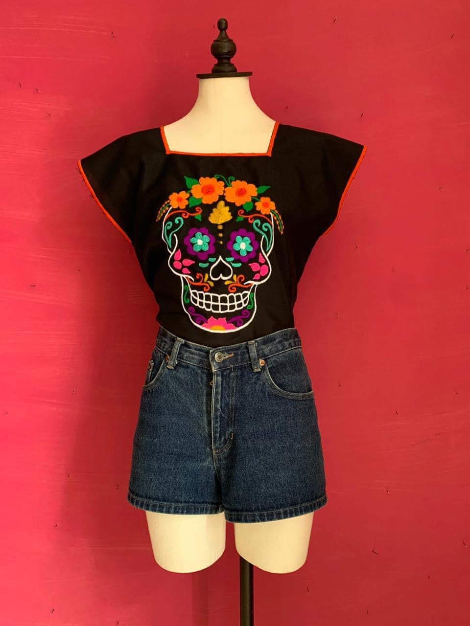 dia de los muertos shirt black