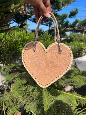 SMALL HEART HANDBAG  /CROSSBODY Natural