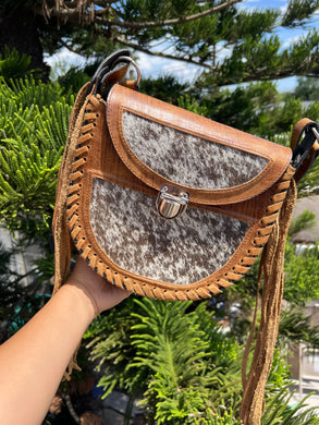 LEATHER COWHIDE CROSSBODY