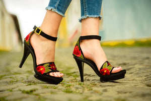 Embroidery Red Heels