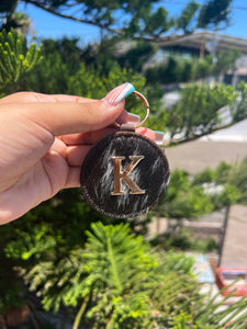 Cowhide Letters Keychain (A-Z)