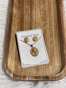 Virgencita Earrings w/ Necklace 3