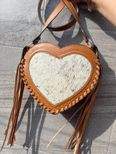 Load image into Gallery viewer, Heart cowhide crossbody