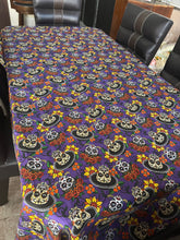 Load image into Gallery viewer, Purple Mantel dia de los muertos/ table cloth day of the dead