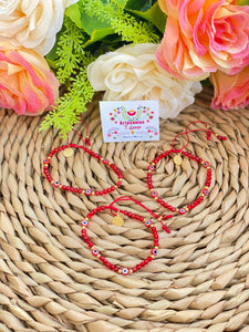 Ojo Bracelet Clear Red