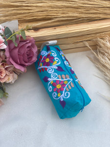 turquoise make up bag/ pencil bag