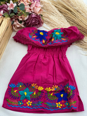 Campesina Kids Dress Fuchsia