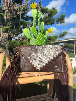 Small cowhide clutch wristlet