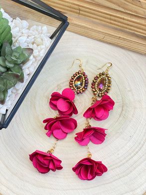 aretes 3 flores