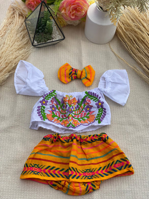 Yellow Shoulder Off Skirt/Shorts