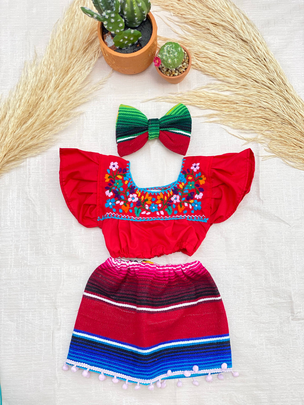 Sarape Crop Top Red